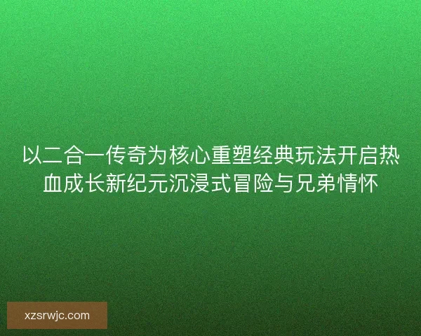 以二合一传奇为核心重塑经典玩法开启热血成长新纪元沉浸式冒险与兄弟情怀