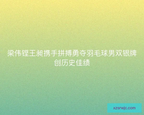 梁伟铿王昶携手拼搏勇夺羽毛球男双银牌创历史佳绩